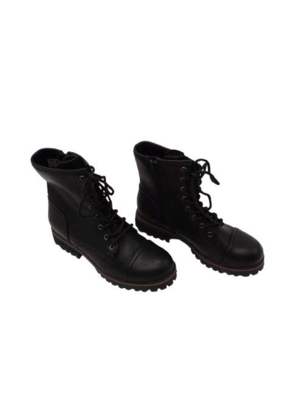 NWOB BOC by Born Women's Lug Sole Combat Faux Leather Ankle Boots Black Size 6